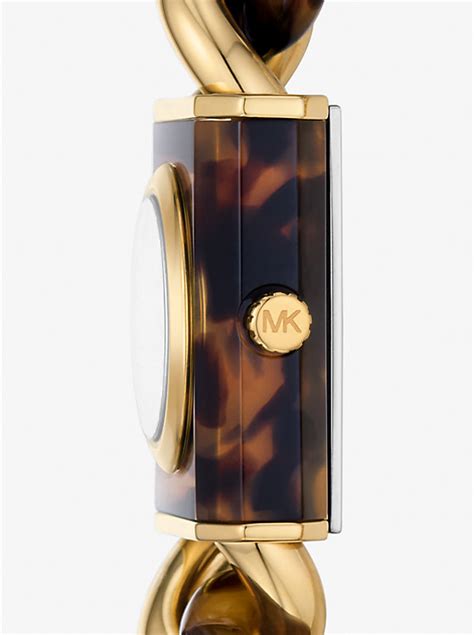 michael kors watch with tortoise shell band|Michael Kors petite lock.